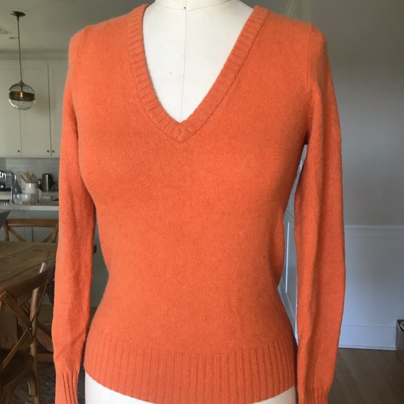 Tory Burch Sweaters | Tory Burch Cashmere Sweater | Color: Orange | Size: Xs | Azytanassab08's Closet